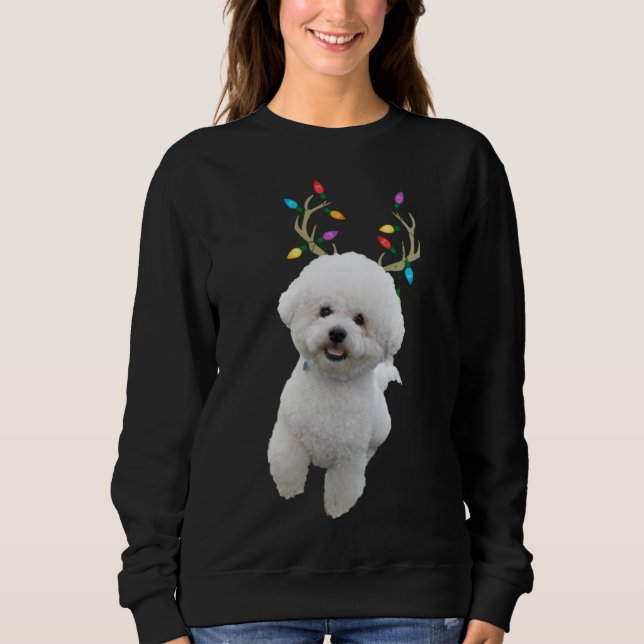 Camiseta Bichon Frise Reindeer Cão de Natal (Frente)
