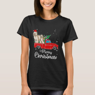 Camiseta Bichon Frise Ride Red Truck Natal