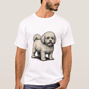 Camiseta Bichon Frise Vintage: Amante de Cão Clássico Grava