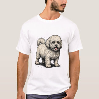 Camiseta Bichon Frise Vintage: Amante de Cão Clássico Grava