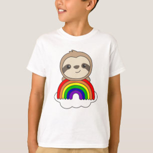 Camiseta Bichos-De-Lama-Arco-Íris Para Crianças Coloridas