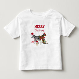 Camiseta Bichos de Natal engraçados e bonitos Noel Hats Lig