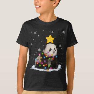 Camiseta Bichos de Panda Engraçados Ao Longo Da Árvore De N