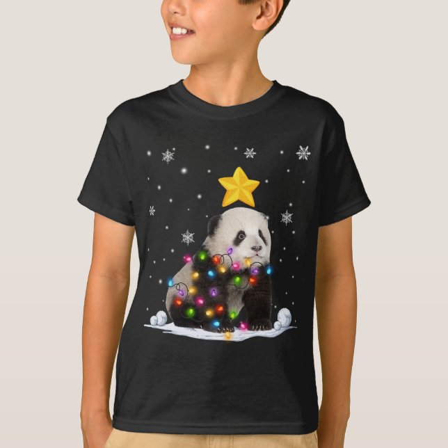 Camiseta Bichos de Panda Engraçados Ao Longo Da Árvore De N (Frente)