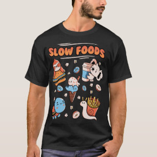 Camiseta Bichos Lentos De Comida Cuja Lama De Tartaruga De 