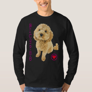 Camiseta Bichpoo Cachorro Cachorro Cruzando Noodle Super Cu