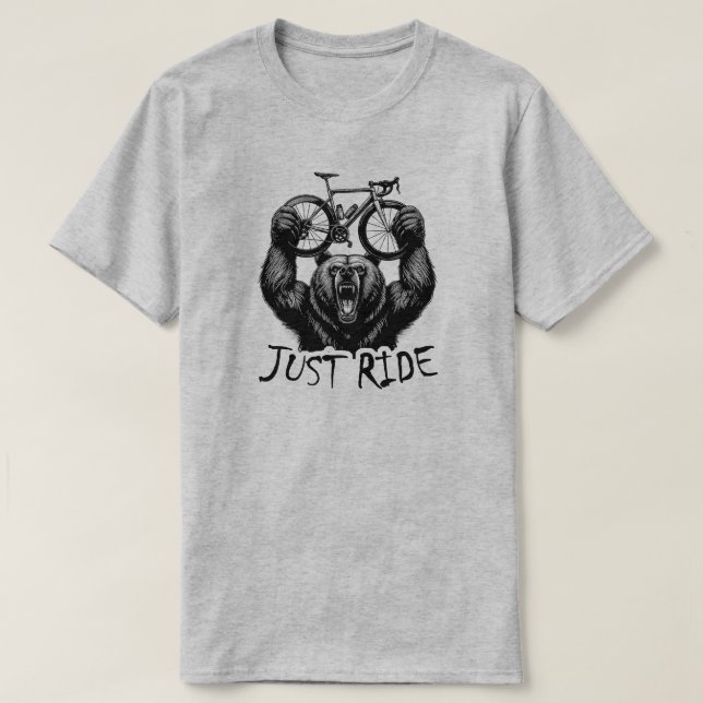 Camiseta Bicicleta Apenas Urso de Corrida (Frente do Design)