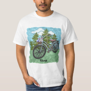 Camiseta Bicicleta Azul Antiga