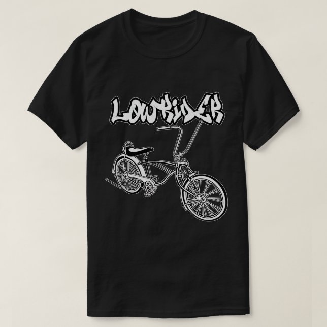 Camiseta Bicicleta Baixo Para Homens. Chicano Cholo Lowride (Frente do Design)