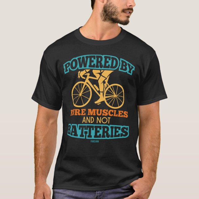 Camiseta Bicicleta Bateria E-Bike com um ditado engraçado (Frente)