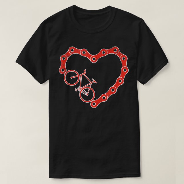 Camiseta Bicicleta Bicicleta Bicicleta de Coração Bicicleta (Frente do Design)