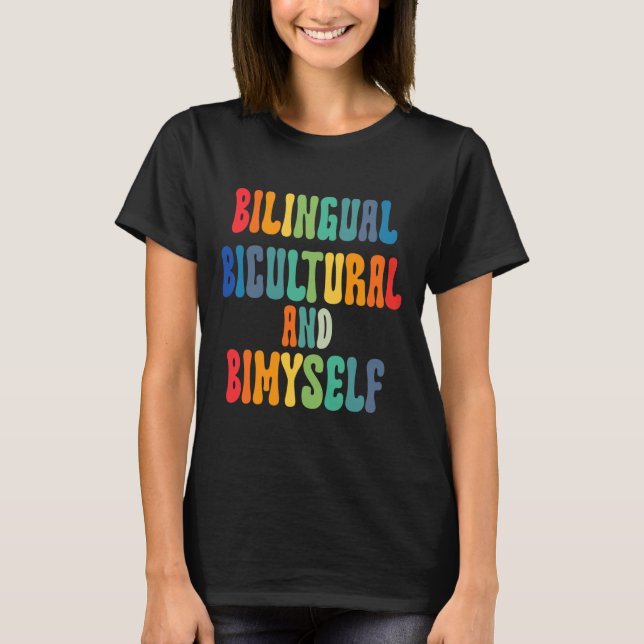 Camiseta Bicicleta Bilíngue Divertida E Bimyself ASL Deaf A (Frente)