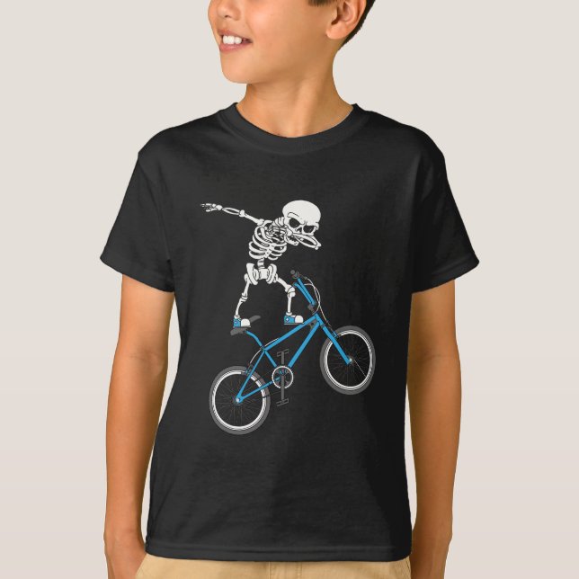 Camiseta Bicicleta BMX Diversão de Bicicleta de Esqueleto (Frente)