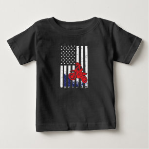 Camiseta Bicicleta da sujeira da bandeira americana do