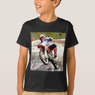Camiseta Bicicleta da sujeira que roda na lama na cor