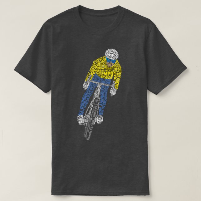 Camiseta Bicicleta de Bicicleta de Arte Cíclica (Frente do Design)