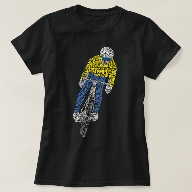 Camiseta Bicicleta de Bicicleta de Arte Cíclica (Frente do Design)