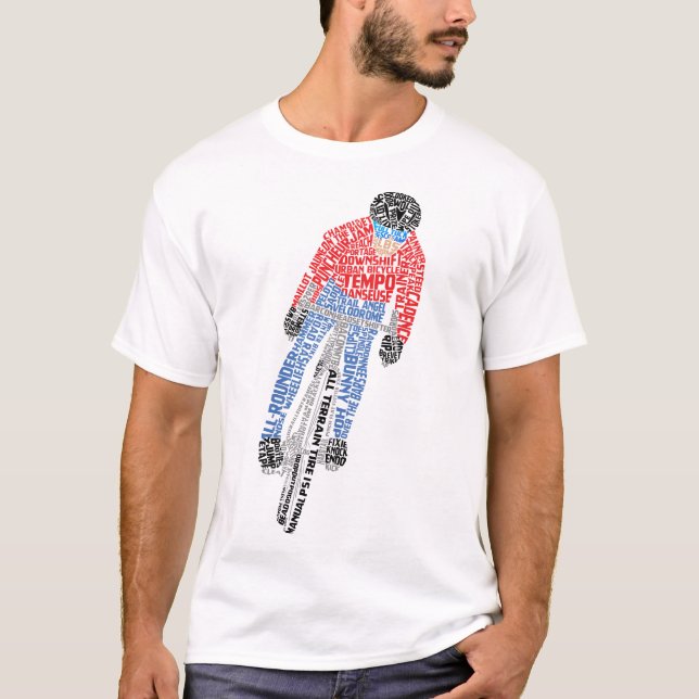 Camiseta Bicicleta de Bicicleta de Arte Cíclica (Frente)