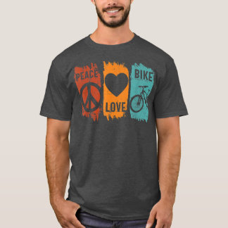 Camiseta Bicicleta de Bicicleta de Paz Bicicleta Retro Moun