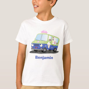 Camiseta Bicicleta de caminhão de sorvete feliz