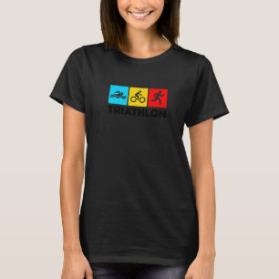 Camiseta Bicicleta de corrida gráfica retrô Natação Triatlo