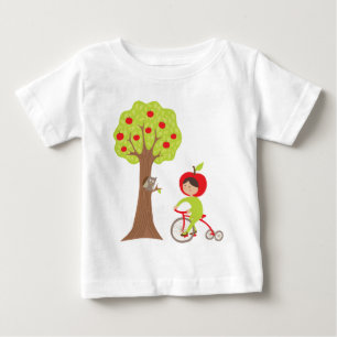 Camiseta Bicicleta de Maçã Bonita por Gráfico de Árvore de