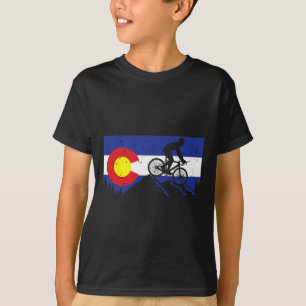 Camiseta Bicicleta de Montanha Colorado's Biking Bandeira V