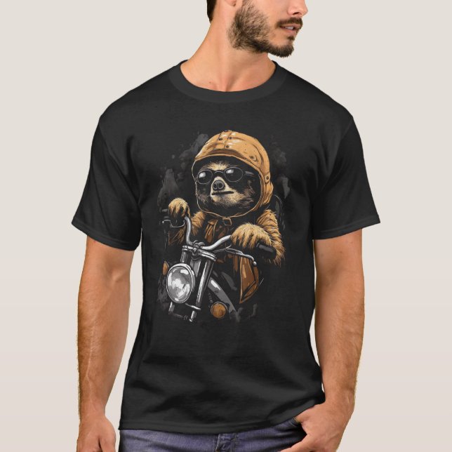 Camiseta Bicicleta de Motocicleta de Lenta Diversão Illustr (Frente)