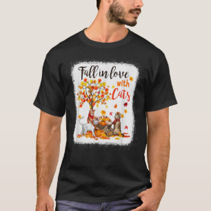 Camiseta Bicicleta de outono de Folha de Gato de Mapeamento