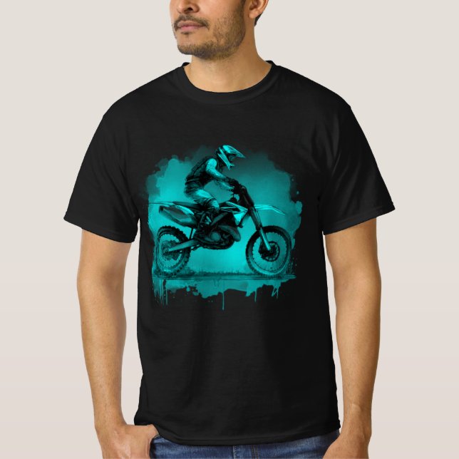 Camiseta Bicicleta de terra cor de água azul (Frente)