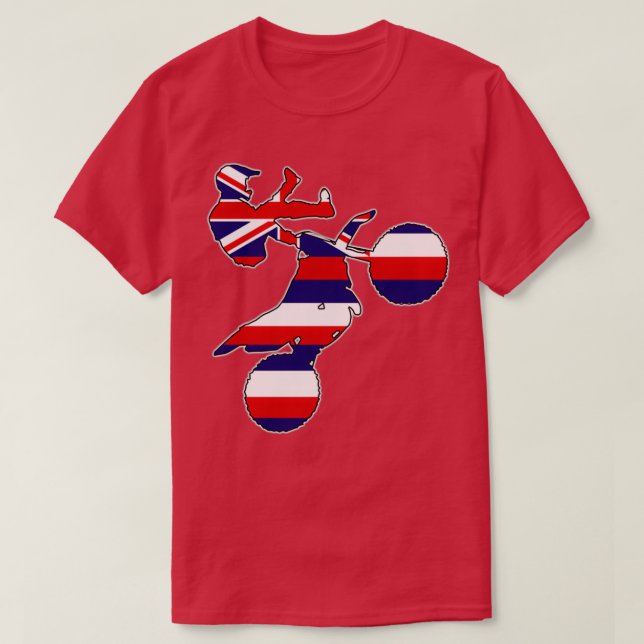 Camiseta Bicicleta de terra da bandeira do Havaí (Frente do Design)