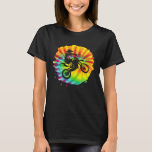Camiseta Bicicleta de terra Tie Dye cor de arco-íris Motocr