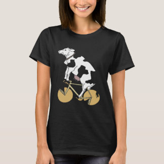 Camiseta Bicicleta De Vaca Com Rodas De Queijo