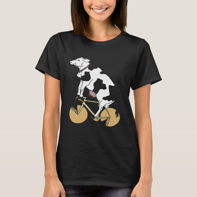 Camiseta Bicicleta De Vaca Com Rodas De Queijo (Frente)