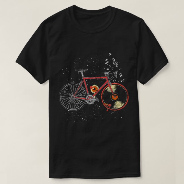 Camiseta Bicicleta de Vinilo do Ciclo de Ciclo (Frente do Design)