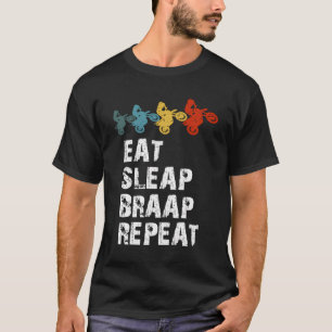 Camiseta Bicicleta Dirt Rider Coma Travão de Sono Repetição