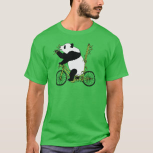 Camiseta Bicicleta do bambu da equitação do urso de panda