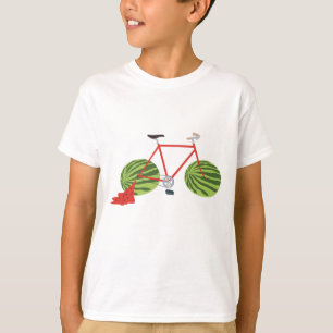 Camiseta Bicicleta Engraçada com Rodas de Melancia