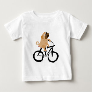 Camiseta Bicicleta engraçada da equitação do cão de filhote