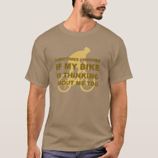 Camiseta Bicicleta engraçada do ciclismo que pensa sobre