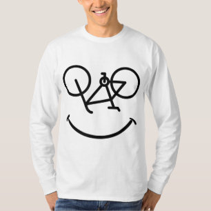 Camiseta Bicicleta Engraçado Sorri Põe Bicicleta Sorrindo C