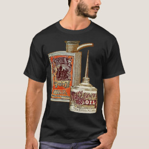 Camiseta Bicicleta Engraçado Vintage Sperm Oil Cans Andando