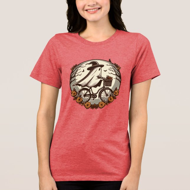 Camiseta Bicicleta Fantasma de Halloween (Frente)