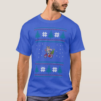 Camiseta Bicicleta Gato Natal Feio