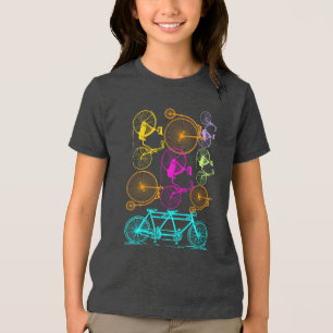 Camiseta Bicicleta Moderna Vintage Padrão Neon Cor Brilhant
