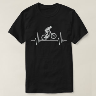 Camiseta Bicicleta Montanha Batida Cardíaca Engraçada MTB