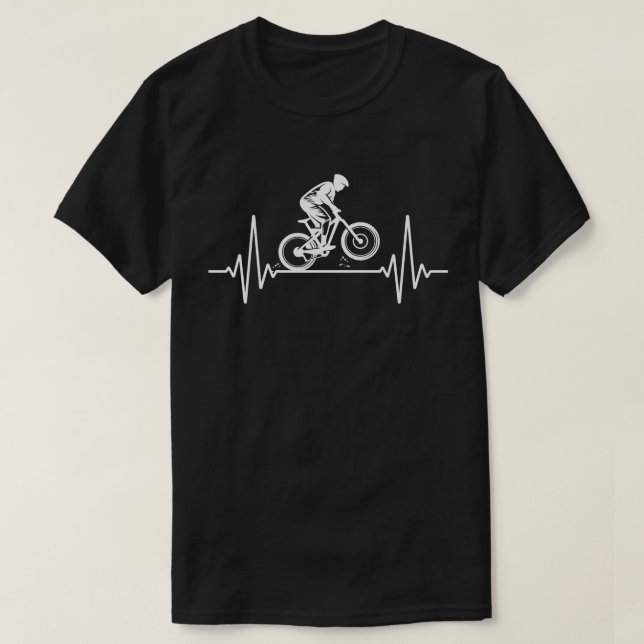 Camiseta Bicicleta Montanha Pulseira Funny MTB Dirt Bike (Frente do Design)