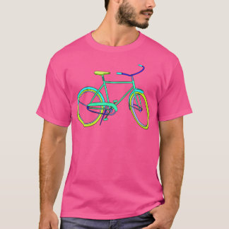 Camiseta Bicicleta Neon Com Verde E Azul