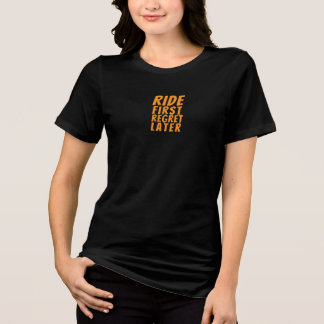Camiseta Bicicleta retrô Garota Ironia laranja