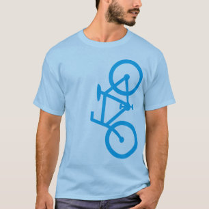 Camiseta Bicicleta, silhueta vertical, design azul